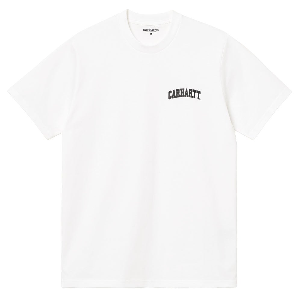 Short Sleeve Script Embroidery T-Shirt - White/Black