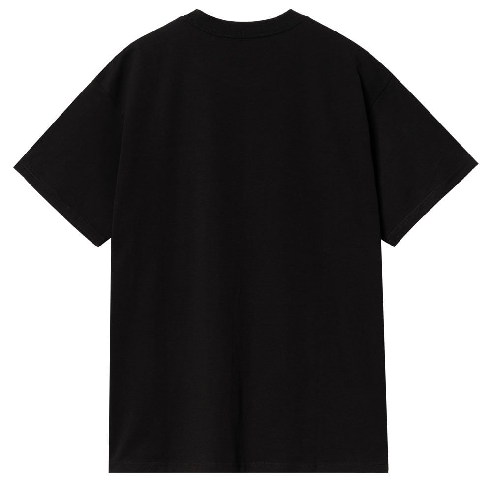 Short Sleeve Script Embroidery T-Shirt - Black/White
