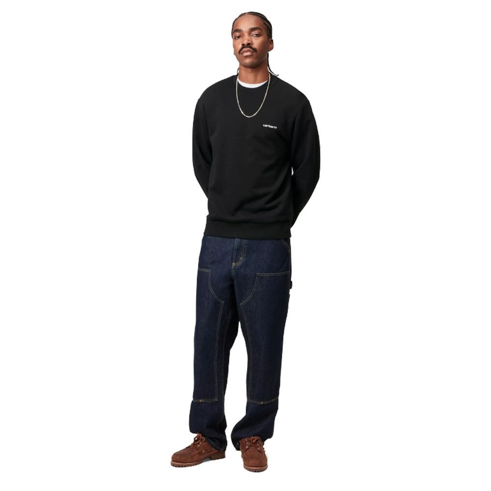 Script Embroidery Sweatshirt - Black/White