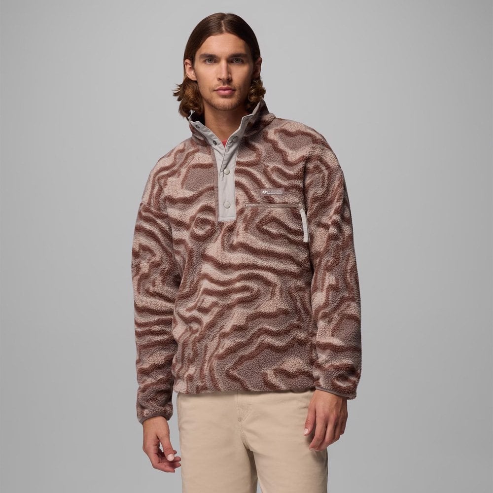 Helvetia II Printed Half Snap Fleece - Iron Topo