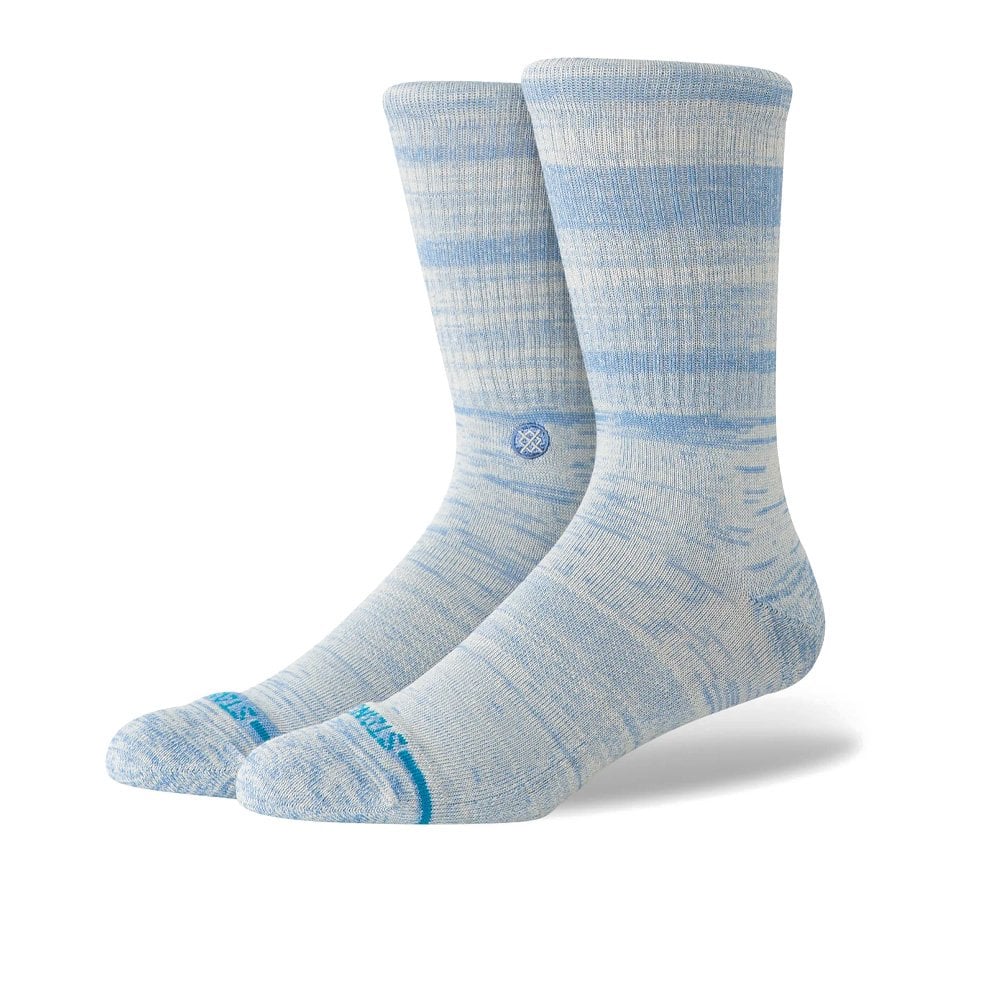 Marled Crew Socks - Grey/Blue