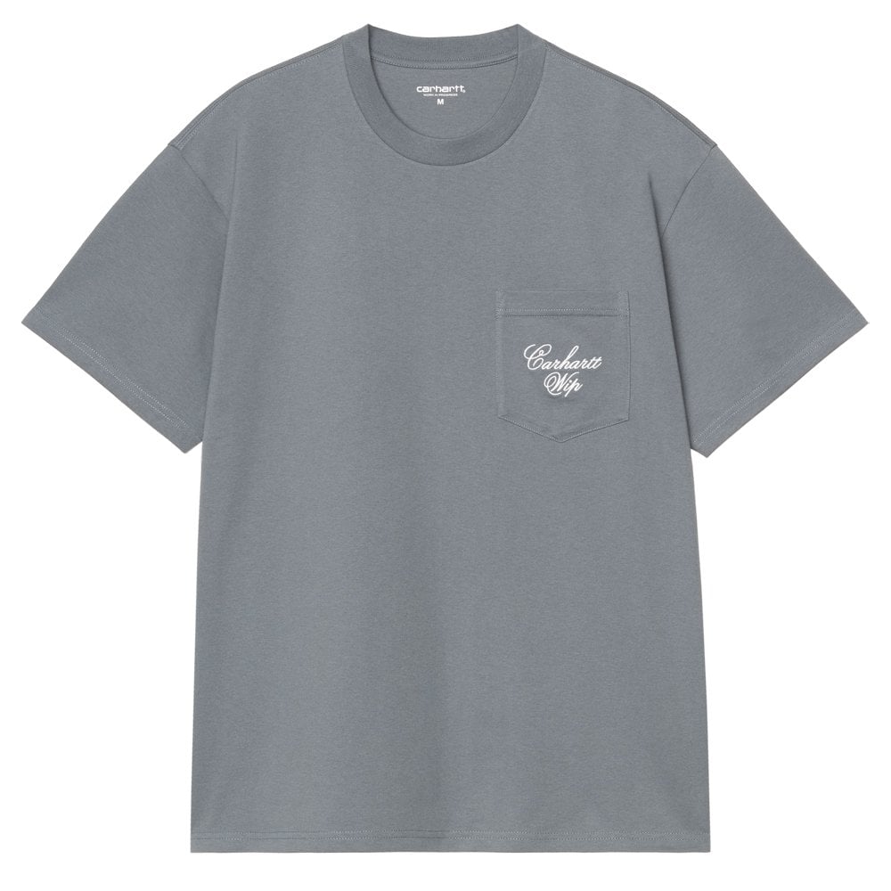 Longhand Pocket T-Shirt - Cozy Blu/Wht