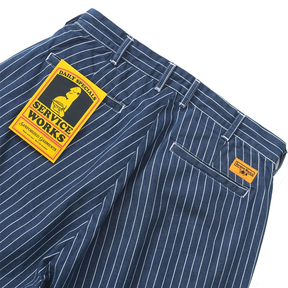 Pinstripe Denim Part Timer Shorts - Indigo