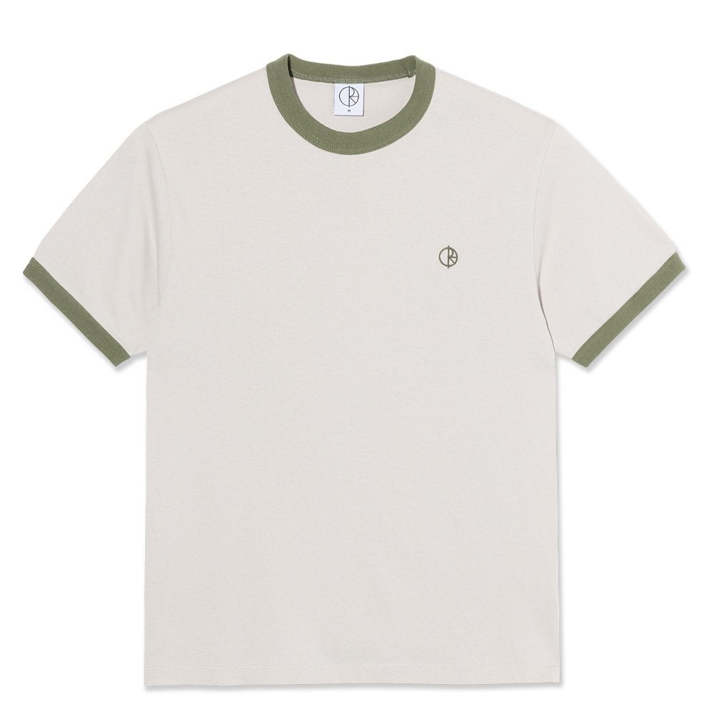 Ringer T-Shirt - Taupe/Green
