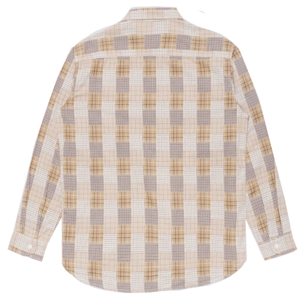 Random Patch Work Shirt  - Beige/Brown
