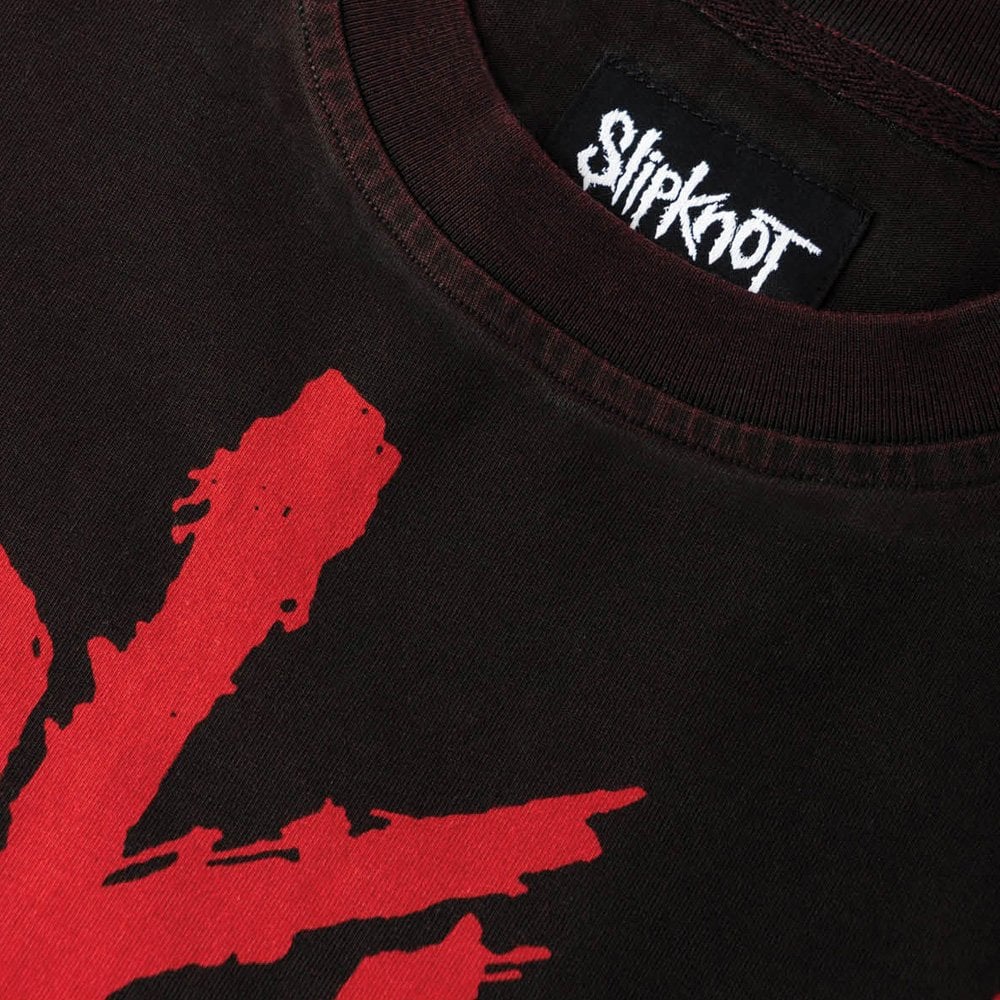 Barcode Boxy Overprint T-Shirt - Black/Red