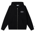 Oval Zip Hoodie - Black