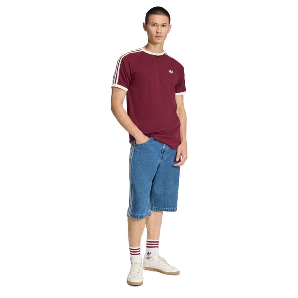 3-Stripes T-Shirt  - Maroon/White