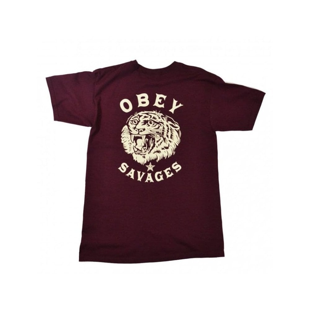 Tiger Savages T-shirt - Burgundy