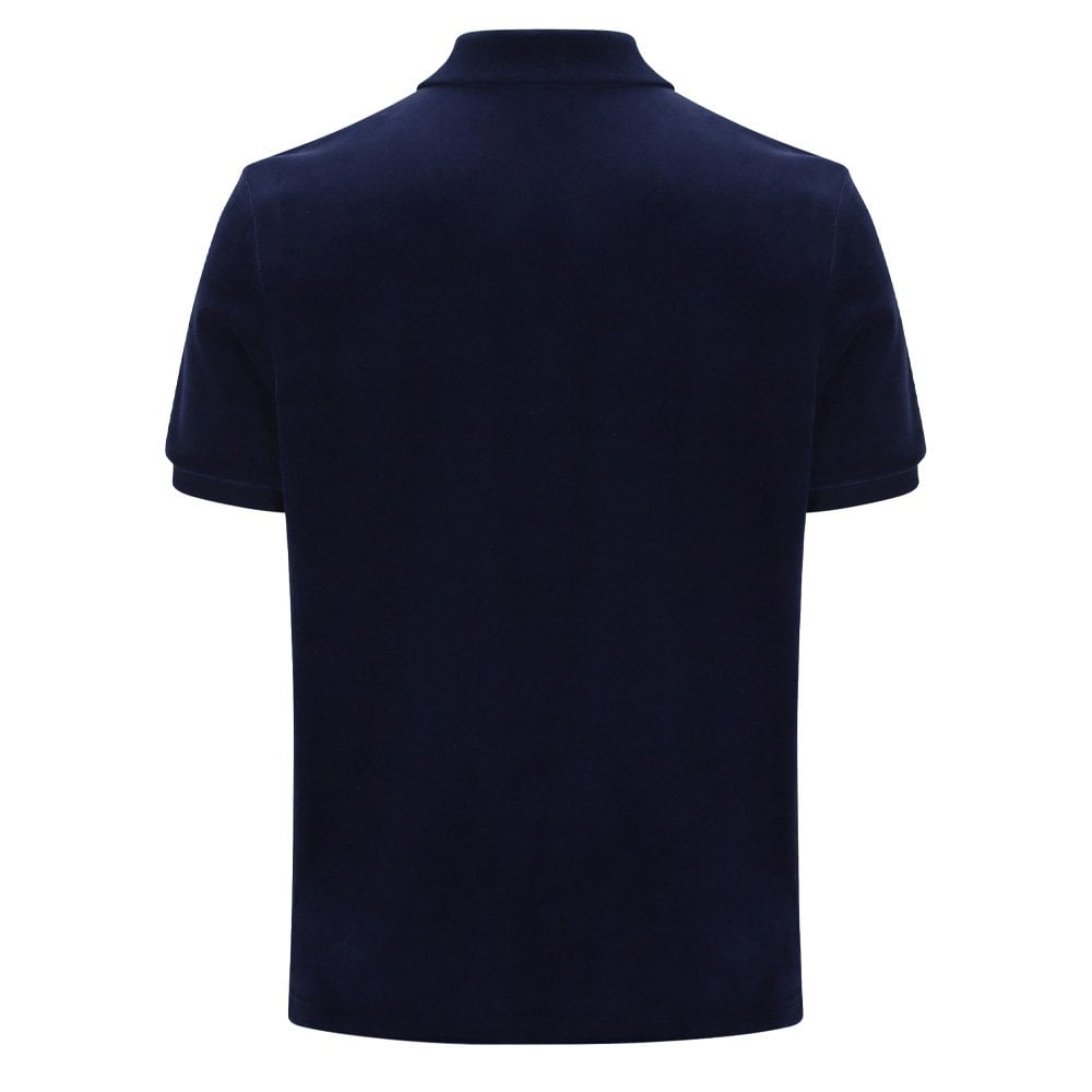 Cardona Velour Zip Polo - M Blue/White