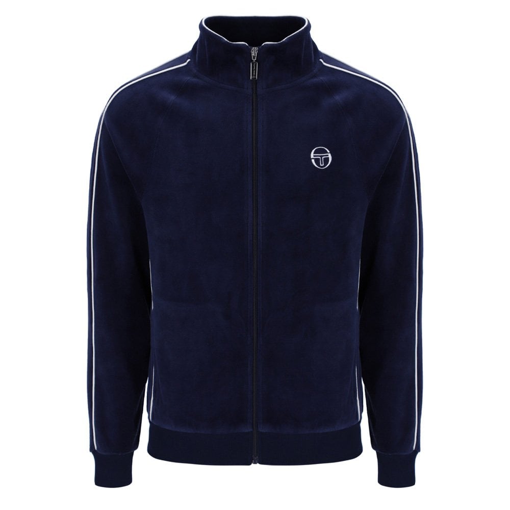 Tasso Velour Track Top - M Blue/White
