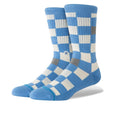 Chef Check Crew Sock  - Capri Blue