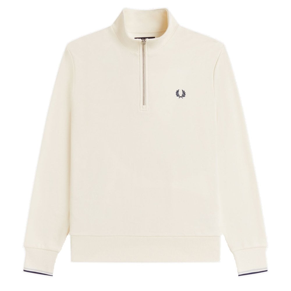 Half Zip Sweatshirt - Ecru/Dsk Blu