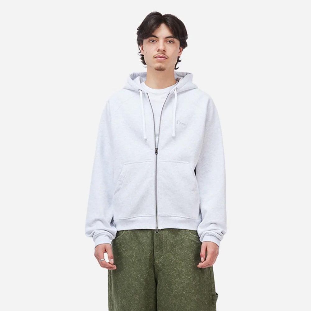 Classic Small Logo Zip Hoodie - Ash