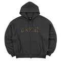 Cheetah Zip-Up Hoodie  - Old Black