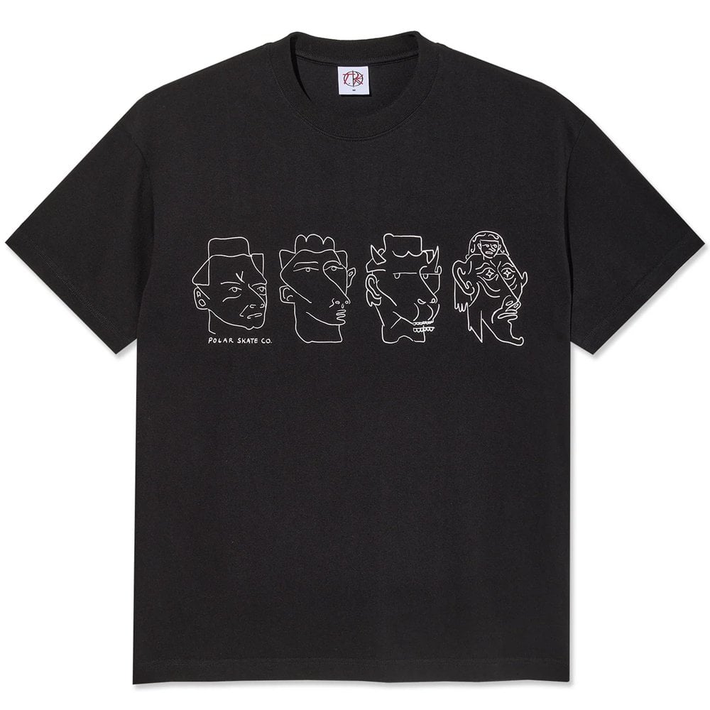 8 Heads Contrast T-Shirt - Black