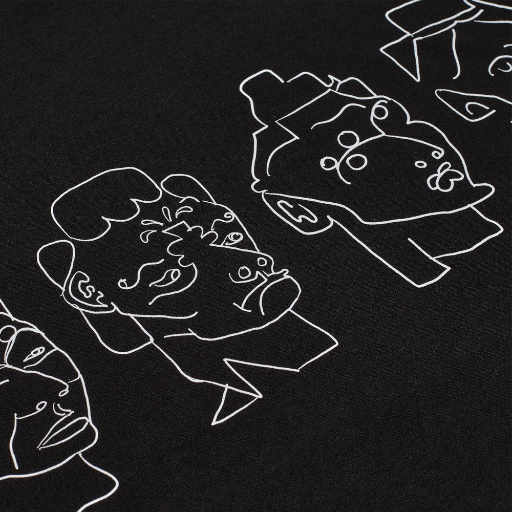 8 Heads Contrast T-Shirt - Black