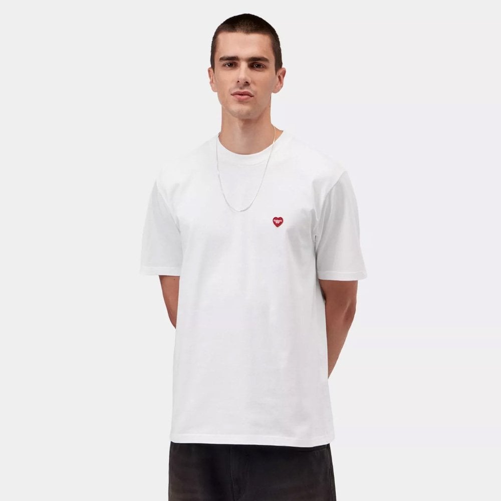 Small Heart T-Shirt - White/Red