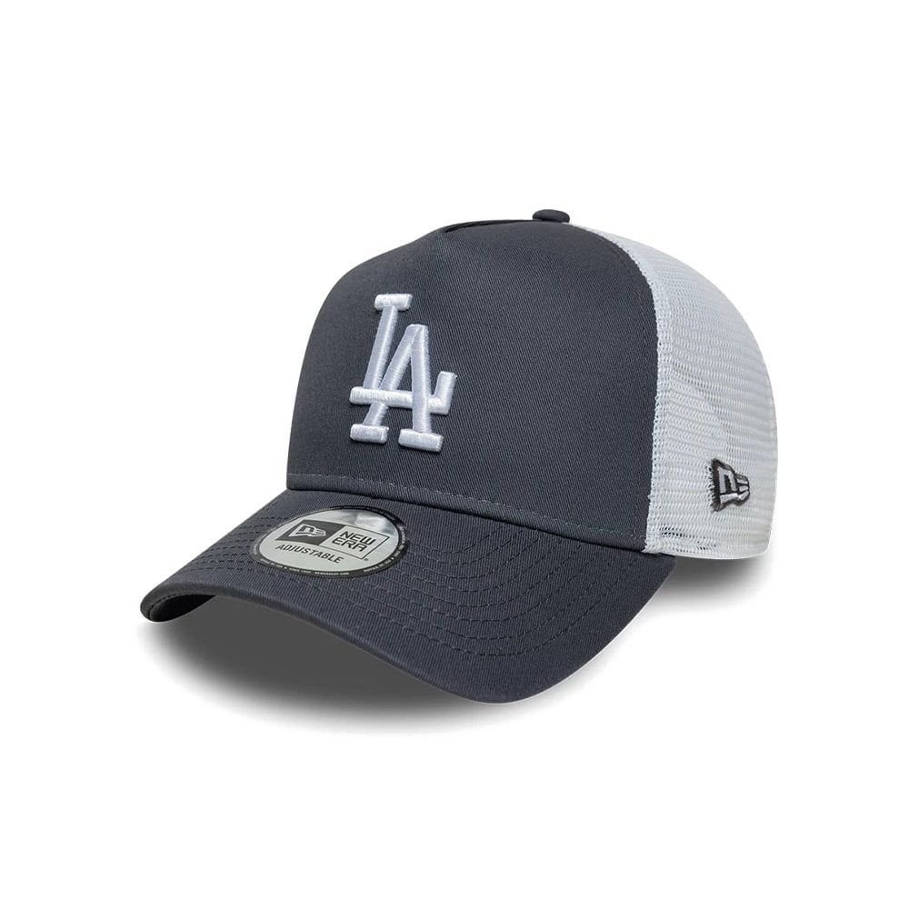 LA Dodgers MLB League Essential 9FORTY A-Frame Trucker Adjustable Cap - La Dkgry/Wht