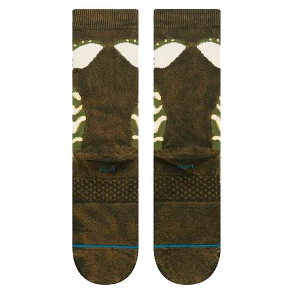 Stripe Gremlins Crew Sock - Dark Green