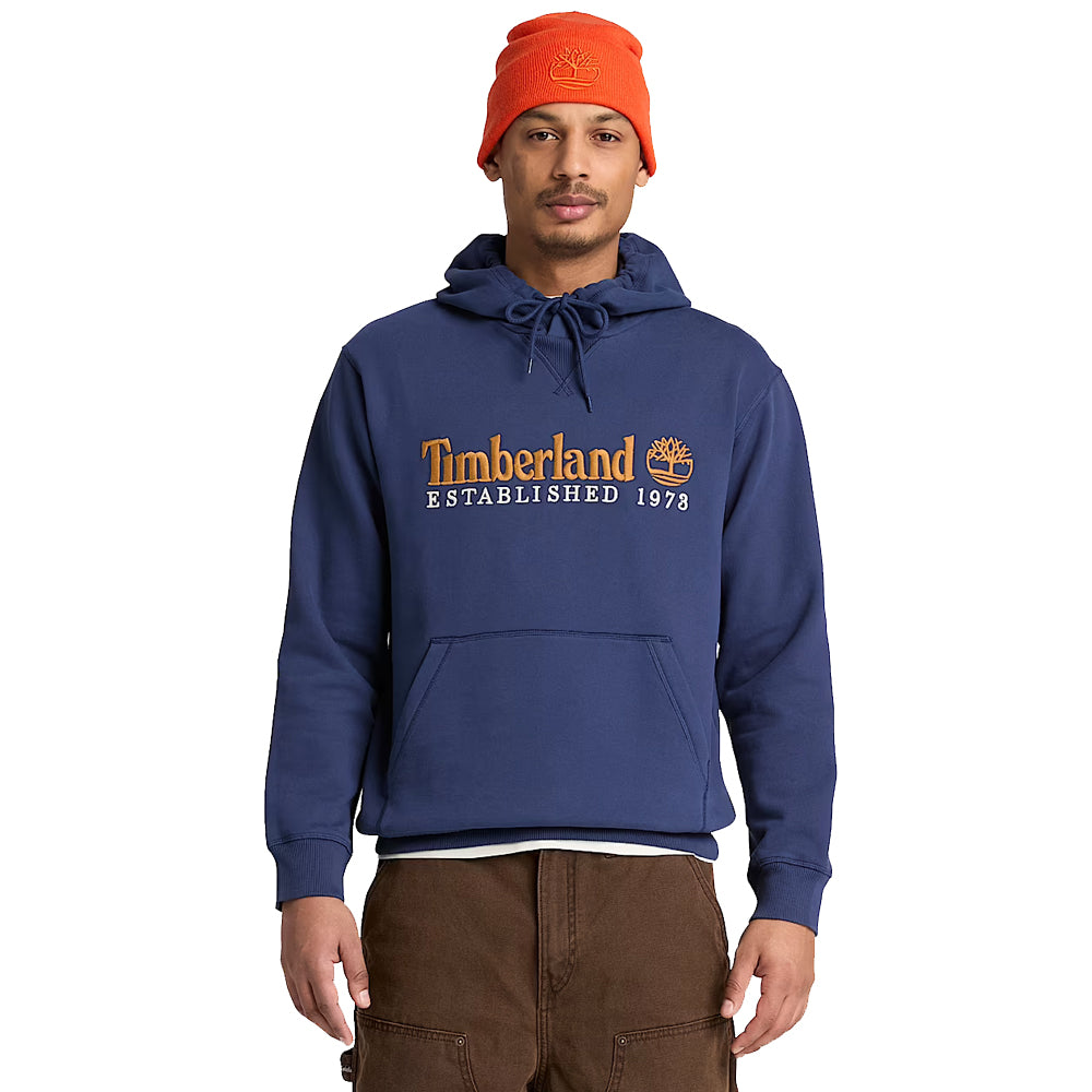 Established 1973 Embroidered Logo Hoodie - Dark Blue