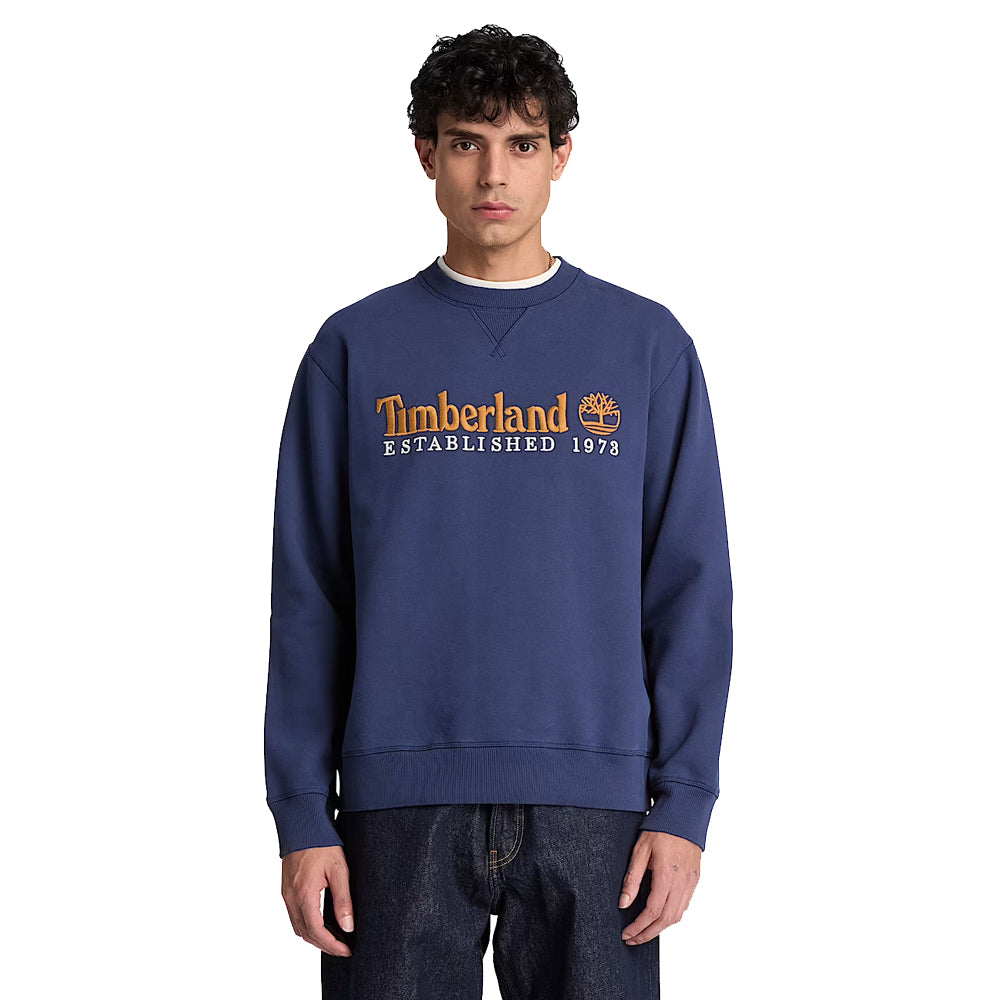 Established 1973 Embroidered Logo Crew Sweatshirt - Dark Blue