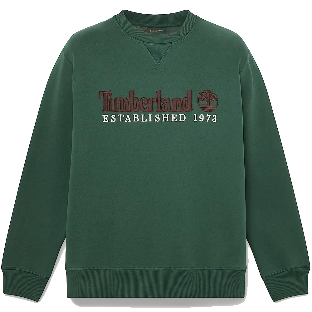 Established 1973 Embroidered Logo Crew Sweatshirt - Dark Green