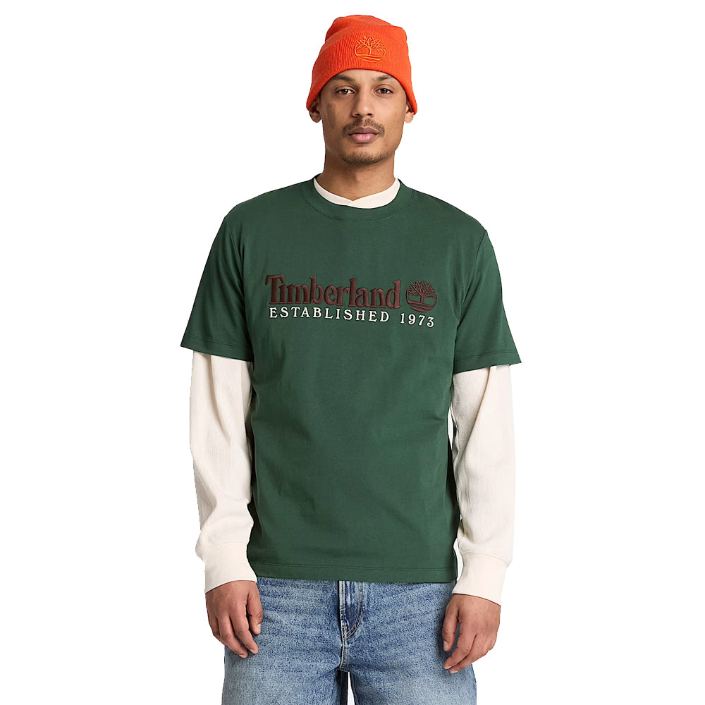 Established 1973 Embroidered T-Shirt - Dark Green