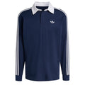 3 Stripes Rugby Long Sleeve Polo Shirt - Indigo/White