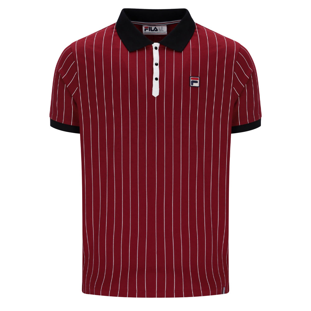 BB1 Classic Vintage Striped Polo - Tomato/White