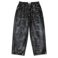 Baggy Denim Pants - Black (White Paint)