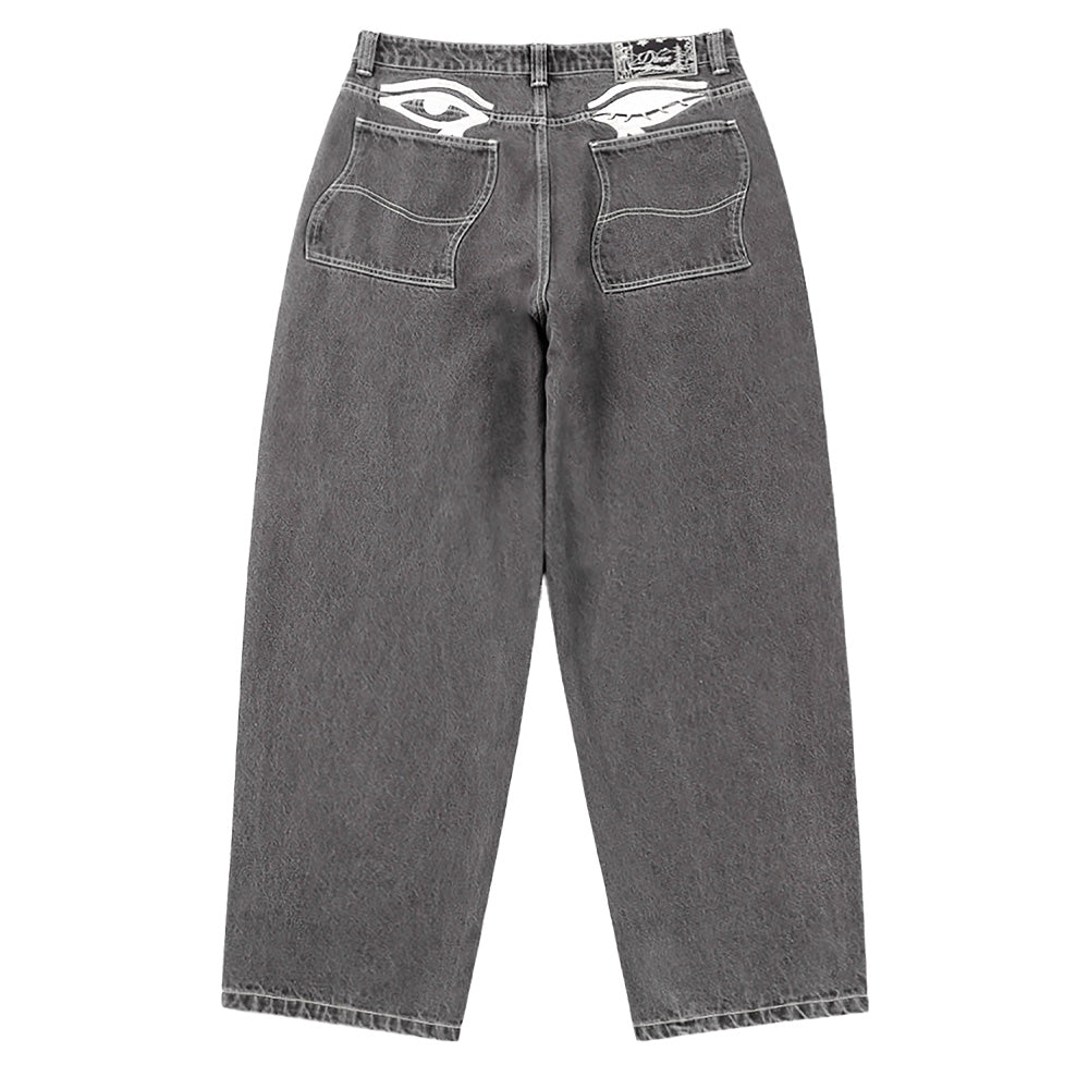 Baggy Wink Denim Pants - Faded Black