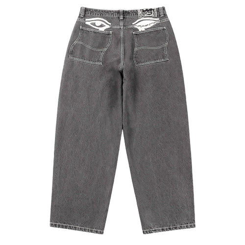 Baggy Wink Denim Pants - Faded Black