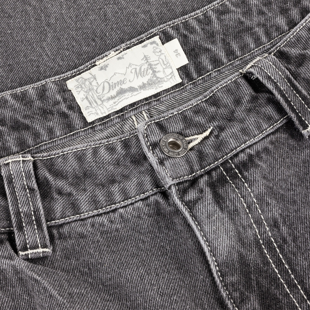Baggy Wink Denim Pants - Faded Black
