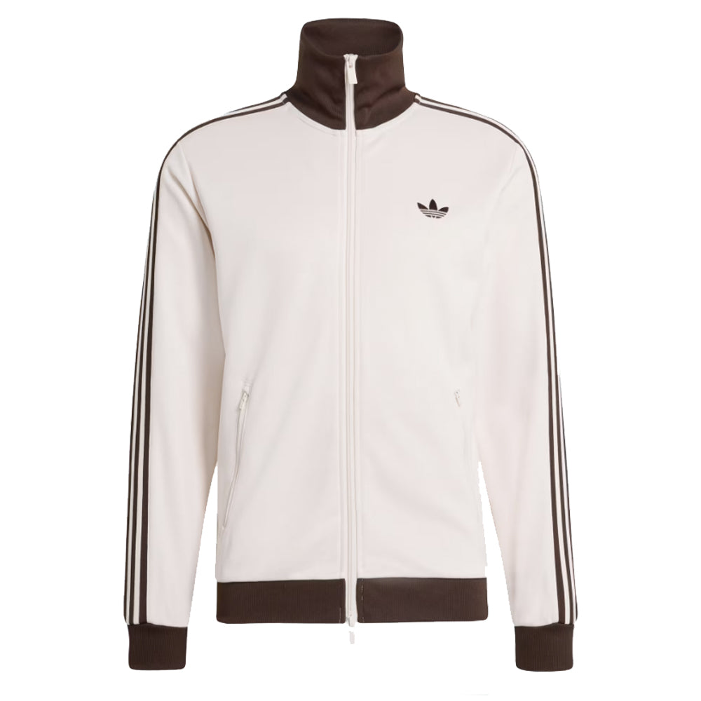 Beckenbauer Track Top - White/Coffee