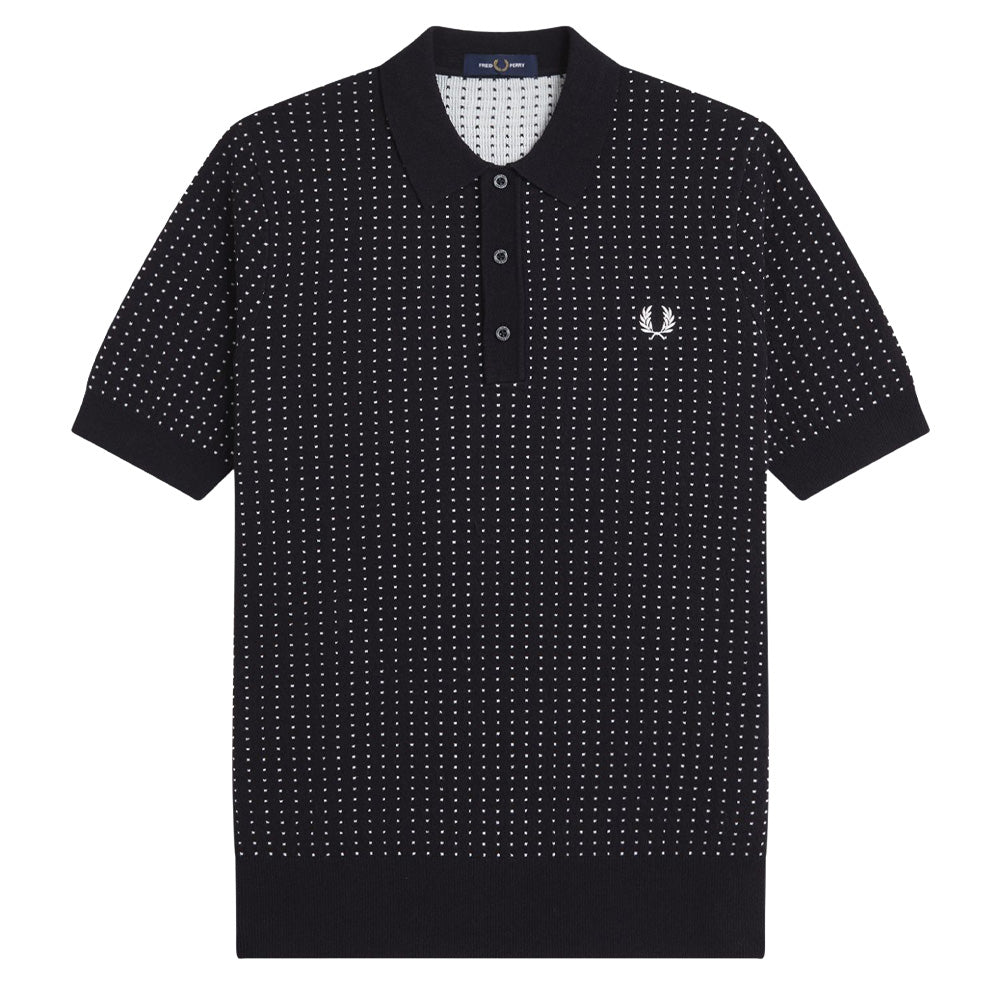 Bouclé Dot Knitted Shirt - Black