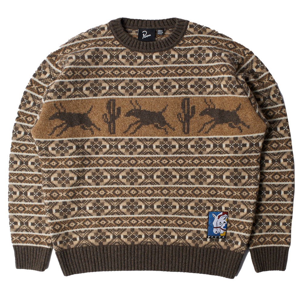 Cactus Bull Knitted Sweatshirt - Brown