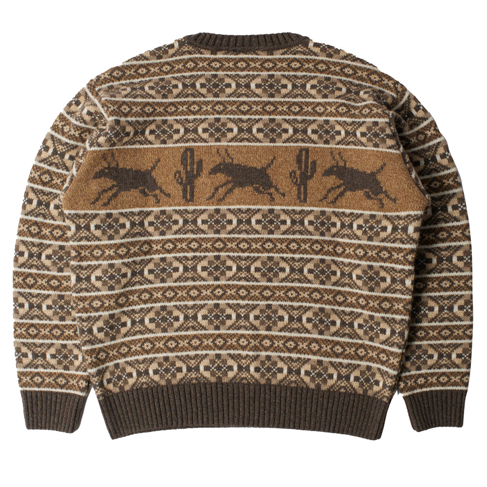 Cactus Bull Knitted Sweatshirt - Brown