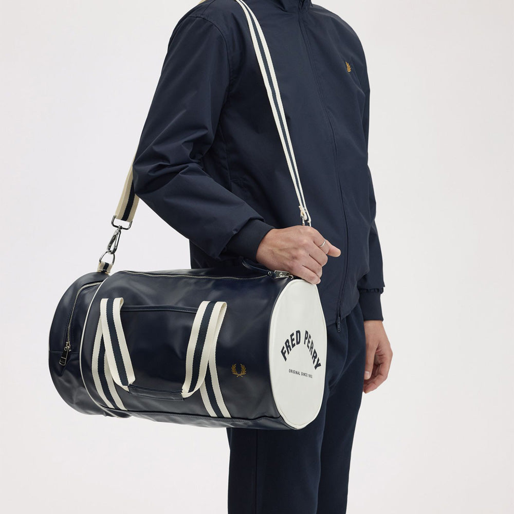 Classic Barrel Bag - Navy/Ecru