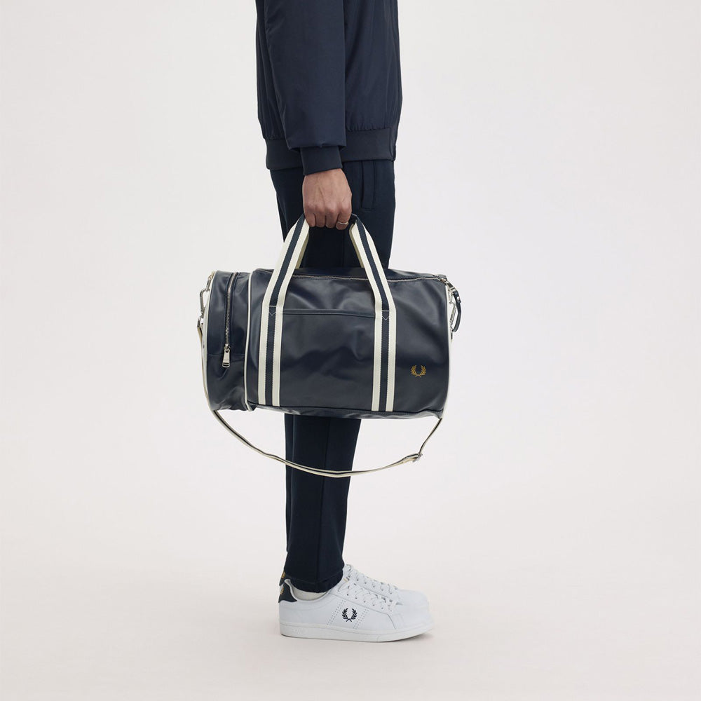 Classic Barrel Bag - Navy/Ecru