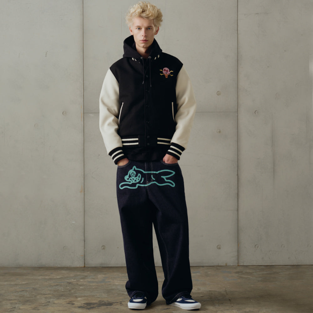 Cones & Bones Varsity Jacket - Black