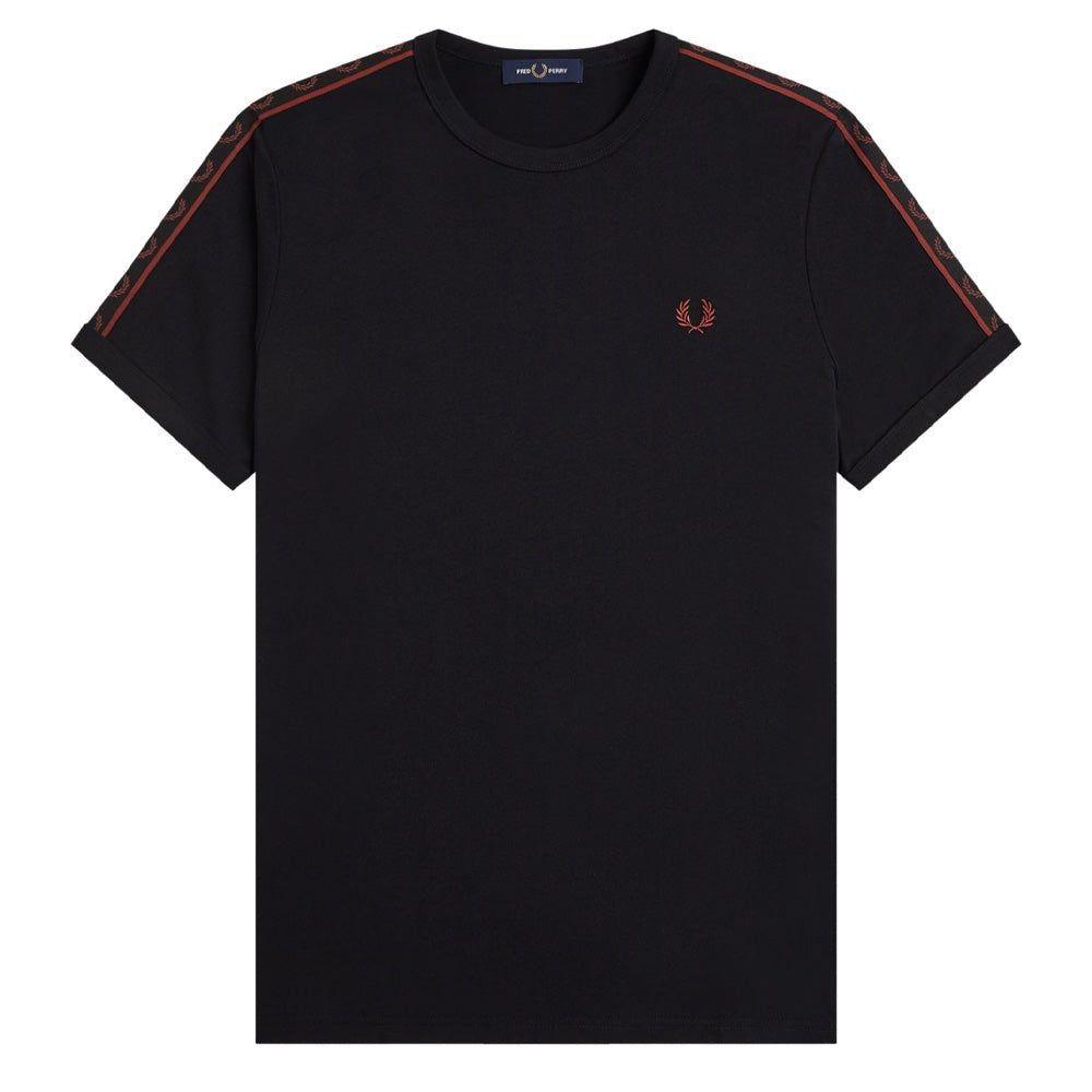 Contrast Tape Ringer T-Shirt - Black