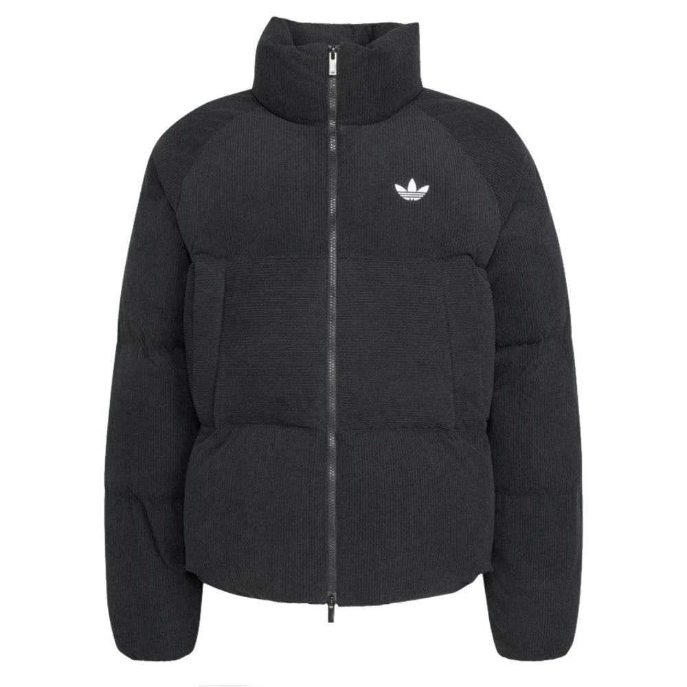 Cord Puffer Jacket - Black