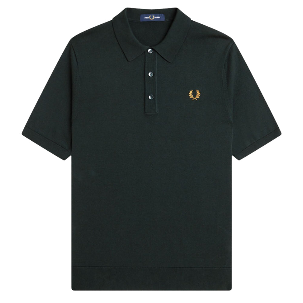 Supima® Cotton Knitted Shirt  - Night Green
