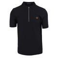 Crepe Piqué Polo Shirt - Black
