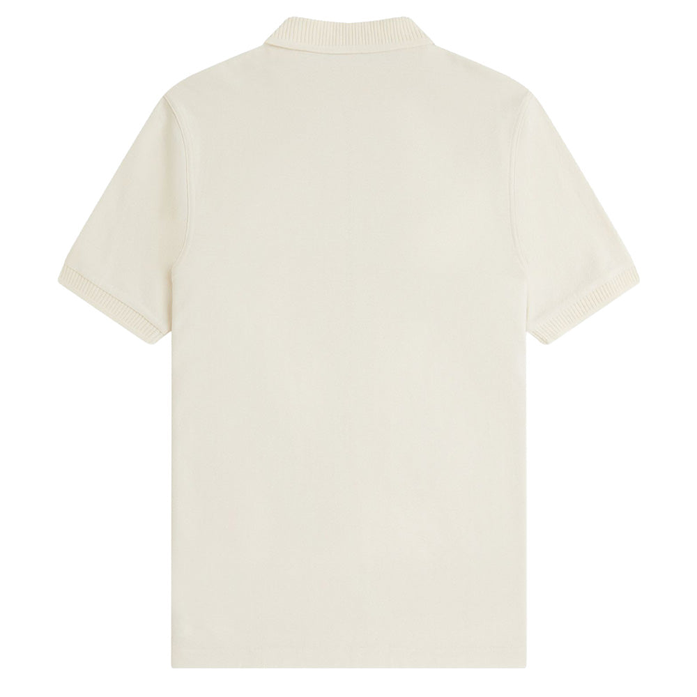 Crepe Piqué Polo Shirt - Ecru