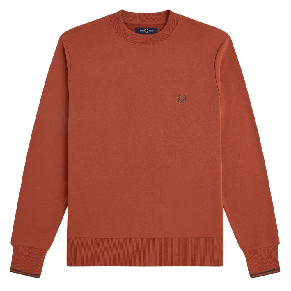 Crew Neck Sweatshirt - Brandy/Night Green