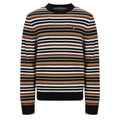 Elias Knitted Stripe Crew - Black/Gardenia