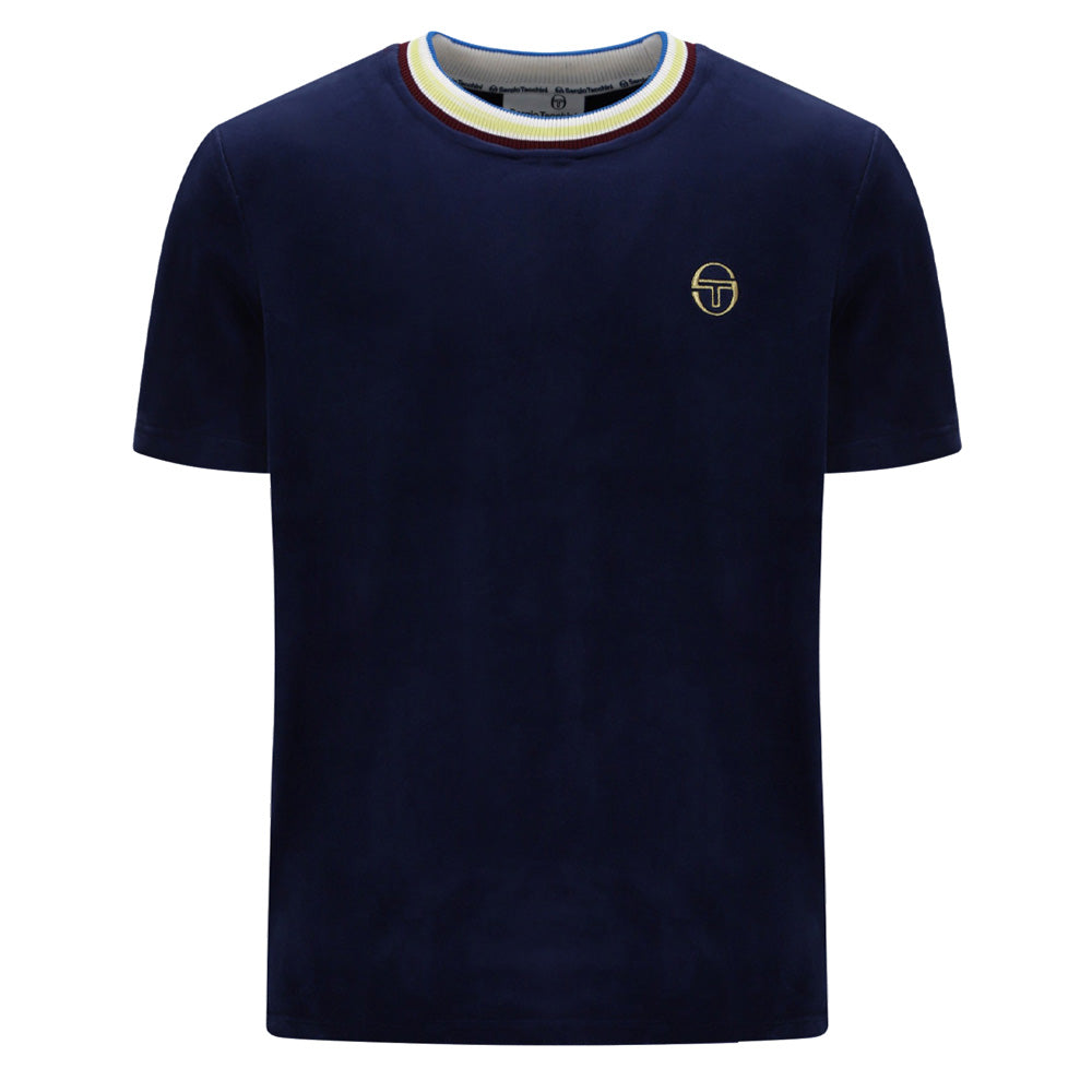 Fino Velour T-Shirt - Maritime Blue