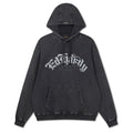 Gothic Flaming Dragon Acid Wash Relaxed Hoodie - Black